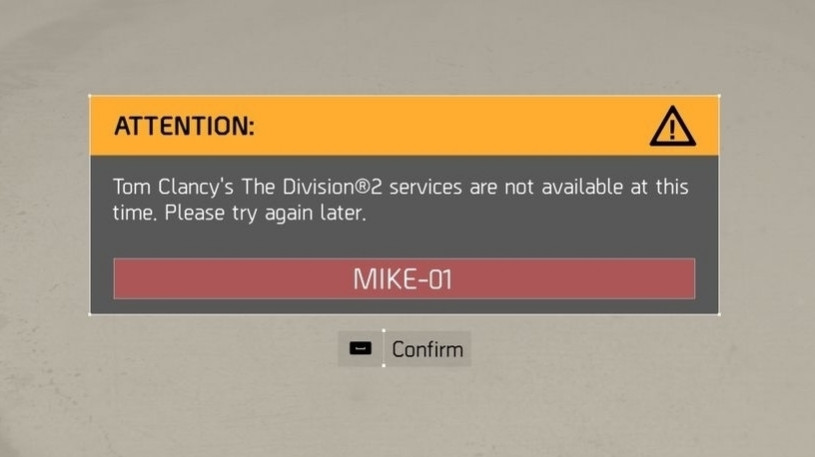Ошибка в Division 2 - MIKE-01 и другие, Что означает ошибка MIKE-01? Ошибка в Division 2 - MIKE-01 и другие, Что означает ошибка MIKE-01?