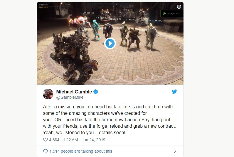 Anthem: 19 главных различий демки от полноценного релиза, 16. Launch Bay станет новым местом сбора и общения Anthem: 19 главных различий демки от полноценного релиза, 16. Launch Bay станет новым местом сбора и общения